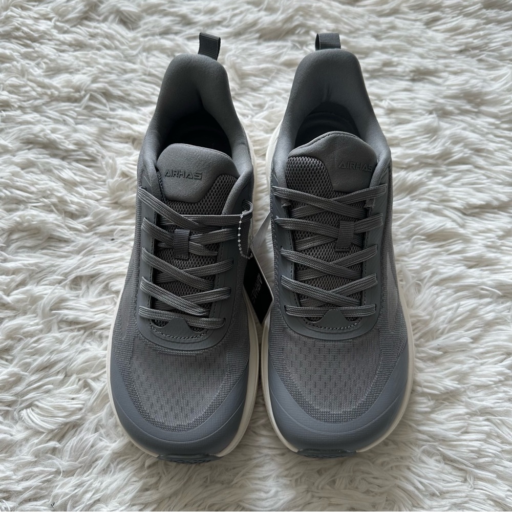 Airhas Mens Foot Shape Toe Box Gray Sneakers New In Box Size 8 - Picture 2 of 8